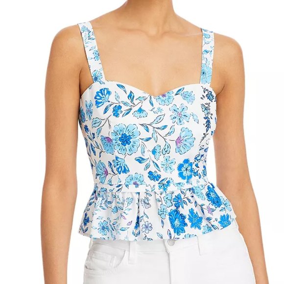 Aqua Tops - AQUA Floral Print Peplum Top